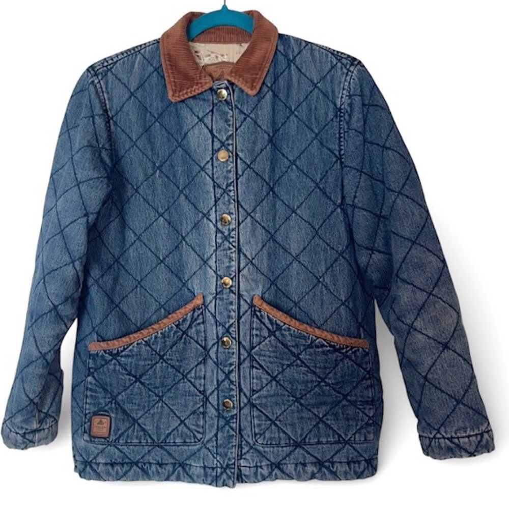 Ralph Lauren-Lauren Jeans Co Women's Quilted barn coat VTG 90's Sz P/S Denim